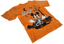 Disney Youth Mickey Mouse Halloween Boo Orange Short Sleeve Shirt Size Small