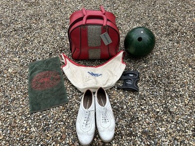 Vintage Brunswick Bowling Bag + Columbia 300 Ball Hispabowling Schuhe Master Bits