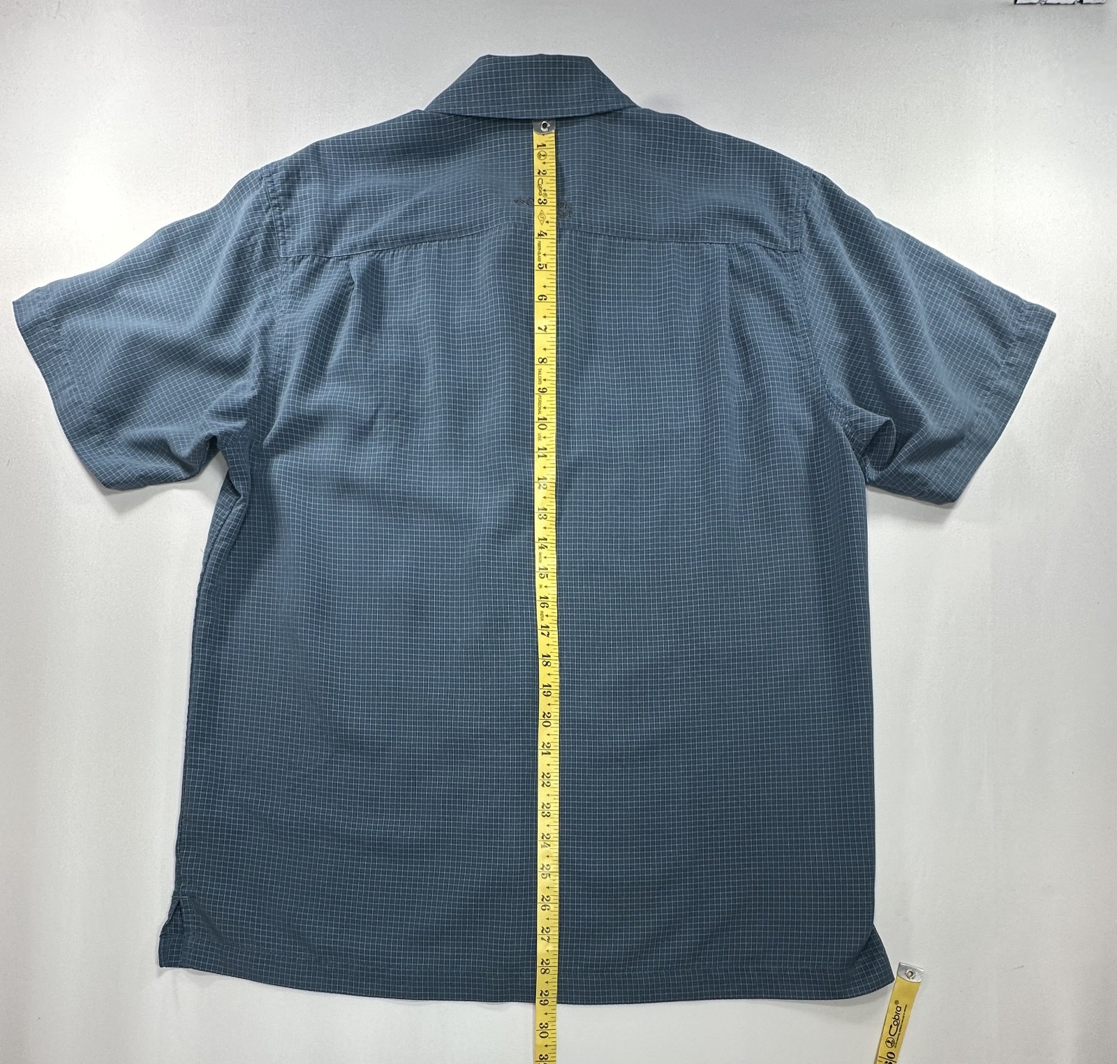 Columbia Checked Pattern Modal/Poly Button Up Blu… - image 3