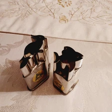 2 Vintage Small Tin Cookie Cutters Parrot and Fish
