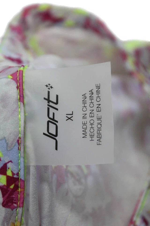 Женский пуловер JoFit эластичный с цветочным принтом высокий вырез спортивная одежда топ розовый размер XL - Изображение 4 из 4