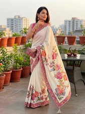 Saree Blouse Bollywood Party Wear Indian Pakistani New Sari Wedding Designer