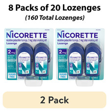 Nicorette Nicotine Lozenges, 2 mg, Ice Mint, 8 Packs of 20, 160 Total Lozenges 