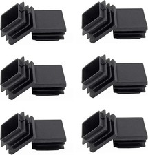 30 Pcs 1-1/4" Square Plastic Plugs Insert End Caps Black Tubing End Caps for Squ