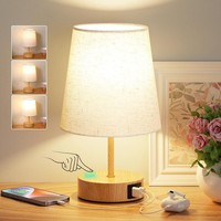 Nachttischlampe Dimmbar Touch Tischlampe Mit USB A+C Ladefunktion