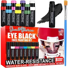 Jim&Gloria Water Resistant Under Eye Black Stick Sports Face Paint Body Marke...
