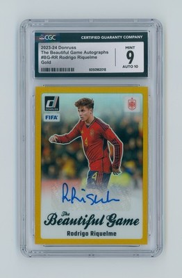 2023-24 Rodrigo Riquelme Panini Donruss Gold Spain Autographed Card 4/5 CGC 9