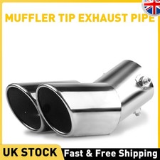 Car Auto Rear Blue Dual Exhaust Pipe Tail Muffler Tip Throat Tailpipe Auto Parts