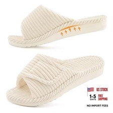Orthopedic Slippers for Women Arch Support Indoor House Slippers 8-8.5 Beige