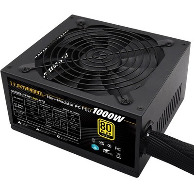 ATX 1000W Gaming Power Supply 80 Gold Plus, Non-Modular PC PSU, 110V-220V