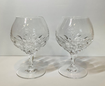 Vtg Set of (2) Nachtmann Diamant Crystal Brandy Snifter Glasses 5-1/8  Germany