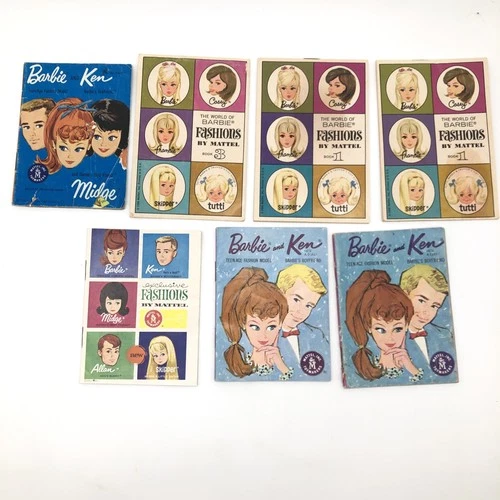 Vintage  Barbie Ken Skipper Midge Allen Ricky Tutti Casey 7-1960s Booklets