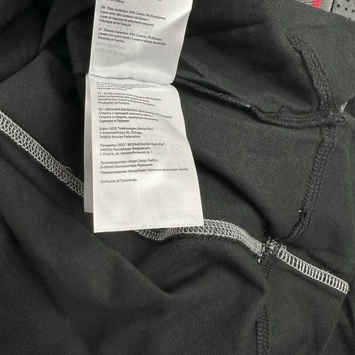 Audi Sport Polo Shirt Men Large Black Gray Solid Short Sleeve Driving Collar L - Picture 8 of 8
