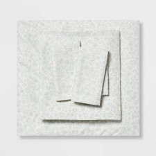 Room Essentials Twin/Twin XL Microfiber Sheet Set Pewter Aqua Floral Size TwinXL