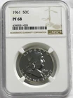 1961 50c Silver Franklin Proof Half Dollar NGC PF68