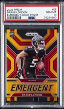 2022 PANINI PRIZM EMERGENT GOLD PRIZM #E5 DRAKE LONDON 8/10 PSA 10