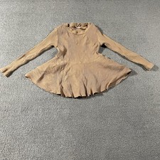 Shein Kids Size 100 Long Sleeve Ribbed Brown Knit Dress