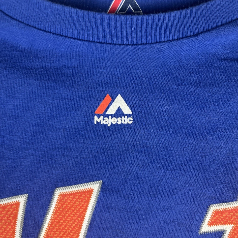 New York Mets Baseball Shirt Majestic David Wright #5 Men’s Blue Top Medium - Image 3 of 4