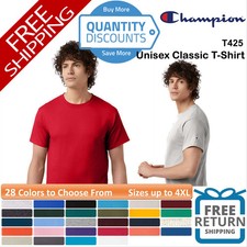 Champion Men's Classic T-Shirt Short Sleeve Cotton Crewneck Up To 4XL T425