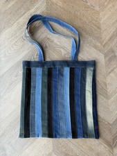 Bag Denim Jeans Recyle Blue Tote Snap Upcycle Waistbands Purse Indigo Carry 4  