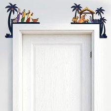 Christmas Door Corner Decorations - 2PCS Nativity Christmas Door Topper, Holy...