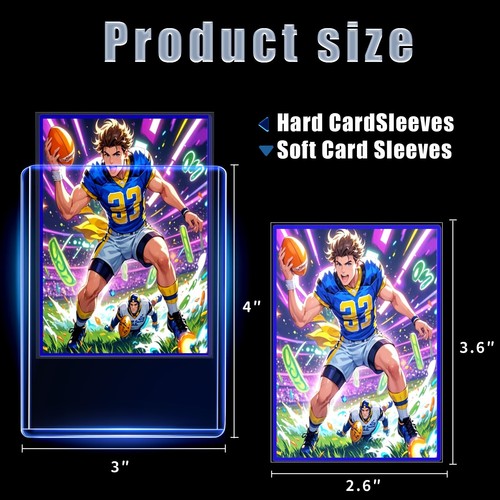 TRUGQ 200 Card Sleeves Toploads for 100 Hard Sleeves+100 Soft Sleeves, Blue - Picture 5 of 7