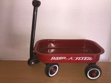 RADIO FLYER 13 Inch Metal Toy Red Wagon Plastic Wheels VINTAGE