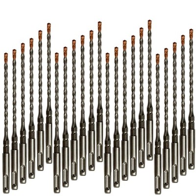24PC 3/16'' x 7'' Tungsten Carbide SDS Plus Rotary Hammer Drill Bits for Concrete
