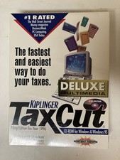 Kiplinger TaxCut Federal PC CD-ROM Income Tax 1996 Filing Deluxe Media Windows