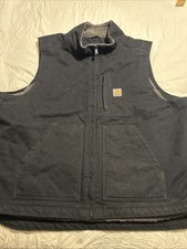 Carhartt Sherpa Vest Size XXL Black Loose Fit Preowned 0V4277-M 2021