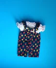 HTF Vintage Cabbage Patch Doll Floral Corduroy Overalls & White Blouse