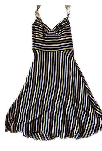 Betsey Johnson, Vintage Betsey Johnson Striped Silk Dress 6