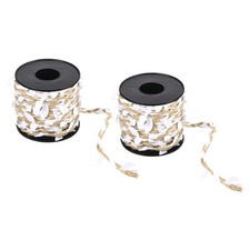 2 Roll 33ft 5mm Burlap Leaf Ribbon Vine Natural Jute Rope Twine White