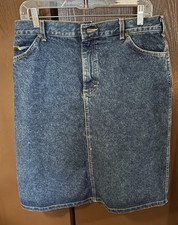 Vintage 70s Lee Denim Skirt Made in USA High Waist Size 16 Western 33  Waist