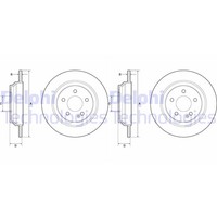 2X Delphi Bremsscheiben 300Mm Voll Hinten Passend FÜR MERCEDES-BENZ EQV Evito