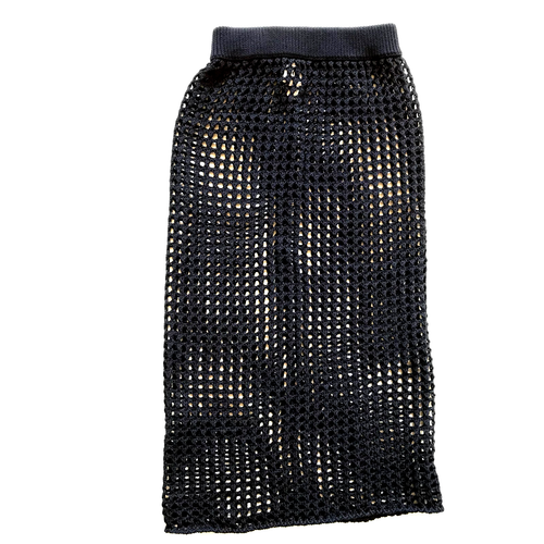 G Label by Goop Open Weave Crochet Midi Skirt Damen Medium Navy Blau Baumwolle