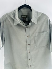 Eddie Bauer Polo Shirt Short Sleeve Men's L Green Outdoor