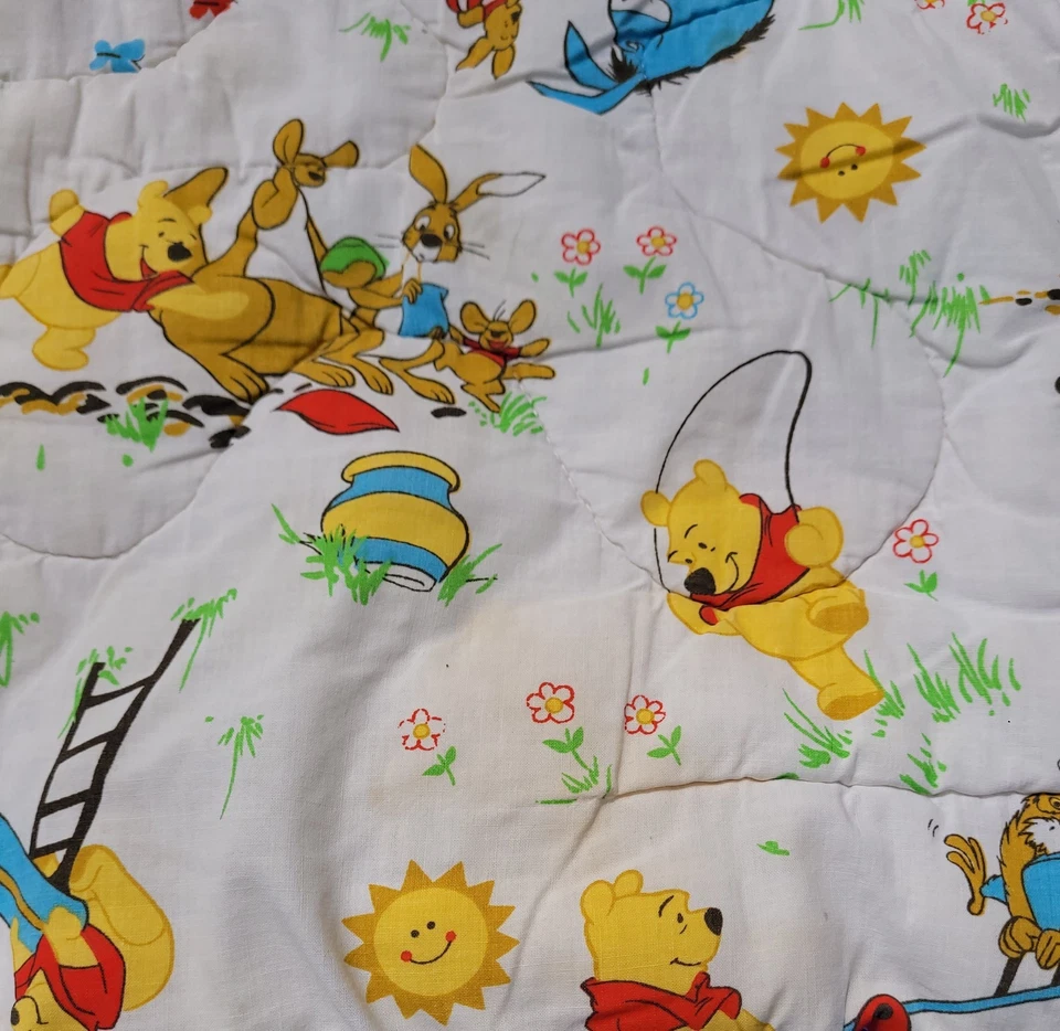 Vintage Disney Winnie The Pooh Blanket Sleeping Bag Zipper Youth Camping School  - Image 4 of 4