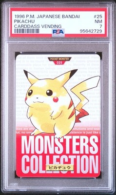 PSA 7 Pikachu Carddass Vending 025 Red Bandai Japanese Pokemon