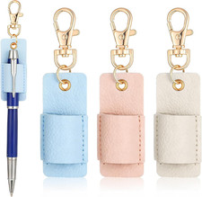 3 PCS Pen Holder for Lanyard Pink, Anti-Lost Lanyard Pen Holder Attachment, Leat