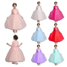 Flower Girl Princess Maxi Wedding Dresses Kid Party Dress Bridesmaid Formal Gown