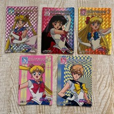 Sailor Moon Amada 5 Card Lot Holo Used