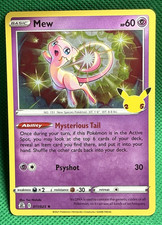 Carta Pokemon Mew 011/025 Holo 25° Celebrazioni Condizioni Quasi Come Nuova