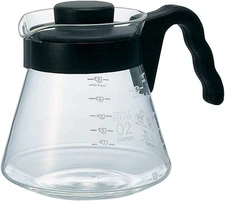 V60 Glass Coffee Server, 700Ml, Black