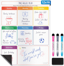 Magnetic Calendar - 16X12 Whiteboard - Dry Erase Calendar for Fridge - Monthly R