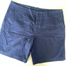 Fred Perry Navy Blue Button Fly Retro Shorts 38 X 10 Cotton Tennis Sports Fun