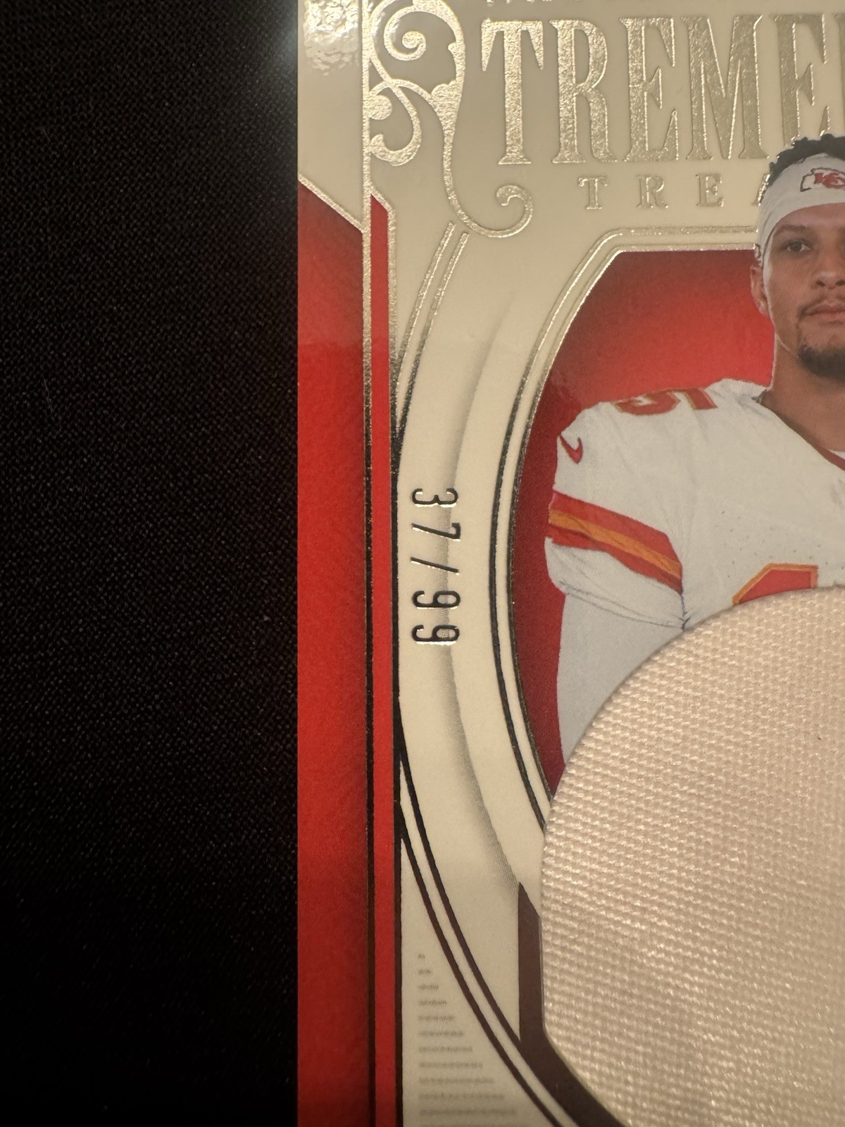 Panini 2025 National Treasures Patrick Mahomes II Chiefs TT-PMS /99 MEM view 2