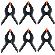 6 Piece 6.5 inch Nylon Spring Clamp Set Plastics Clips for Backdrop Wood