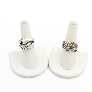 Anello David Yurman Sterling Confetti 4 Fila e Anello Nodo Infinito Lotto di 2 #S5089 3