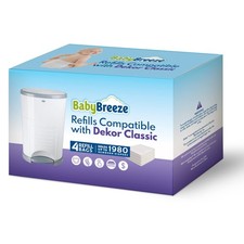 Diaper Pail Refills with Dekor 4 Pack Continuous Refill Bags Scent Odor C...